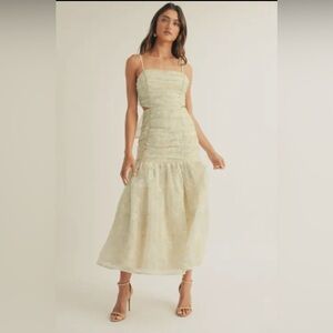 Just Me Cream Midi Dress